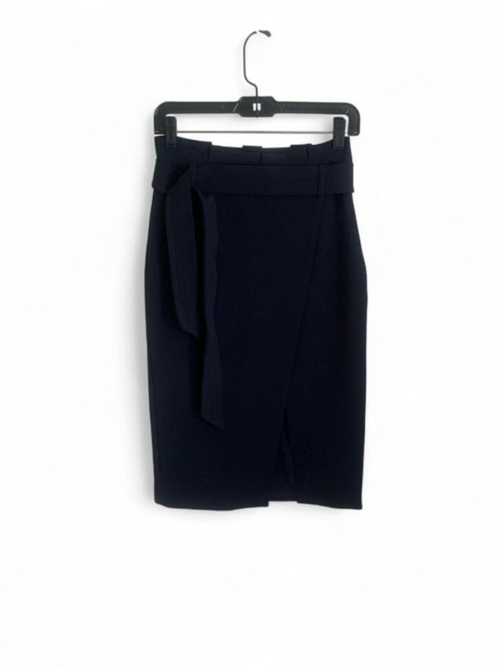 💕Iris & Ink navy blue sheath formal belted office siren skirt Small classic work